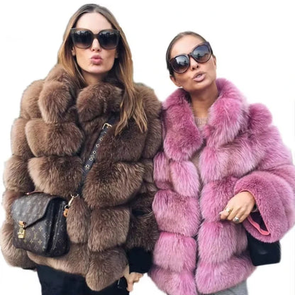 Faux Fur Fox Coats Short Coat