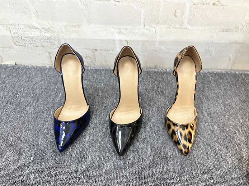 CACA 16/14cm Leopard Patent Leather Pumps,Fetish