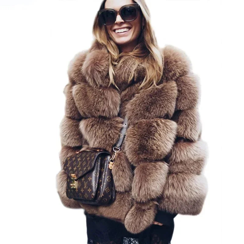 Faux Fur Fox Coats Short Coat