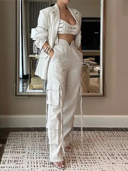 Classic Blazer & High-Waist Trouser Suit