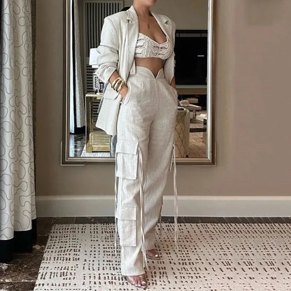 Classic Blazer & High-Waist Trouser Suit