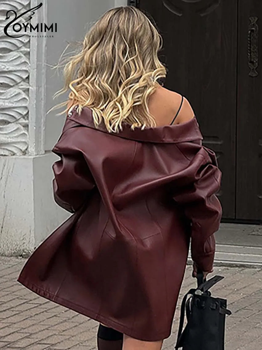 PU Leather Button Shirt & Mini Dress Set