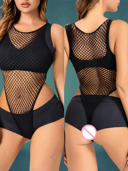 Hot Fishnet Bodysuit Porn Pajamas Sex