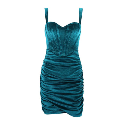 Velvet Corset-Style Suspender Mini Dress