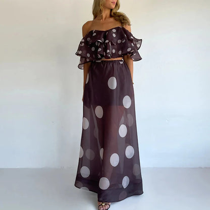 Off-Shoulder Crop Top & Maxi Skirt Set