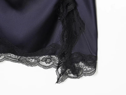 Lace Patchwork Satin Mini Dress