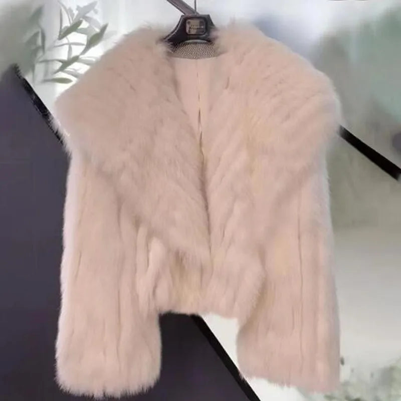 Imitation fur short coat woven Rex