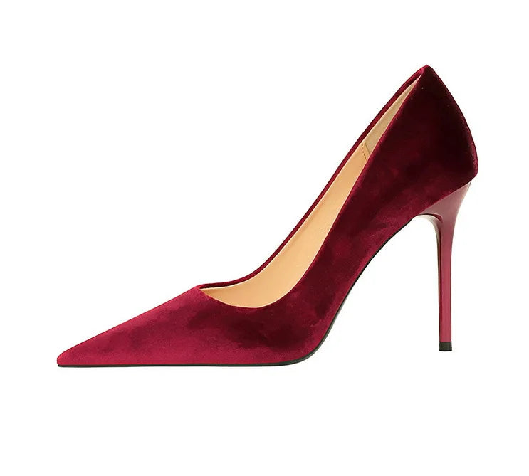 BIGTREE Shoes High Heels Shoes Suede