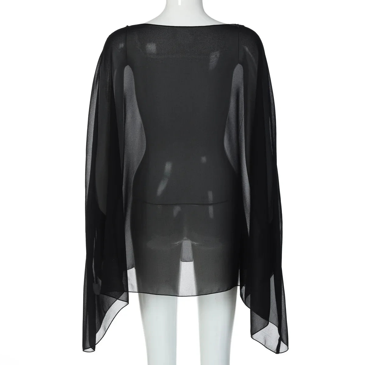 See-Through Chiffon Cover-Up Blouse