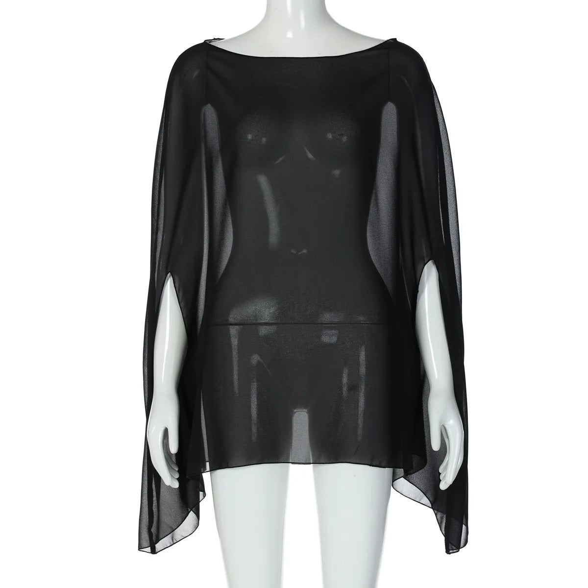 See-Through Chiffon Cover-Up Blouse