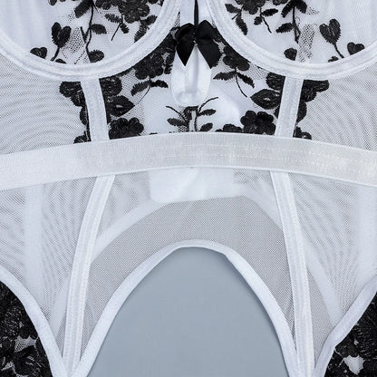 3-Piece Lace Garter Belt Set
