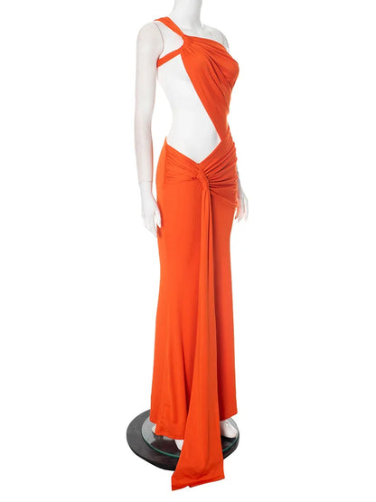 Leosoxs Backless Hollow Dress One Shoulder