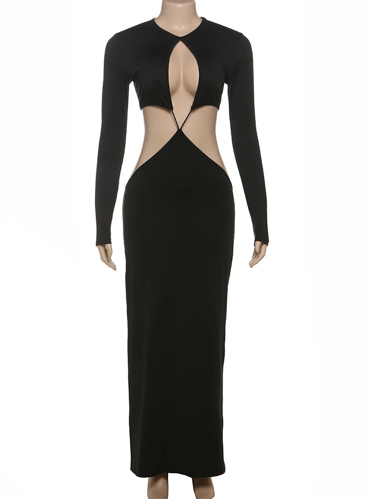 Asymmetrical Cut-Out Maxi Dress