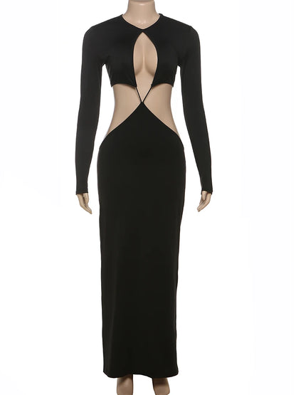 Asymmetrical Cut-Out Maxi Dress
